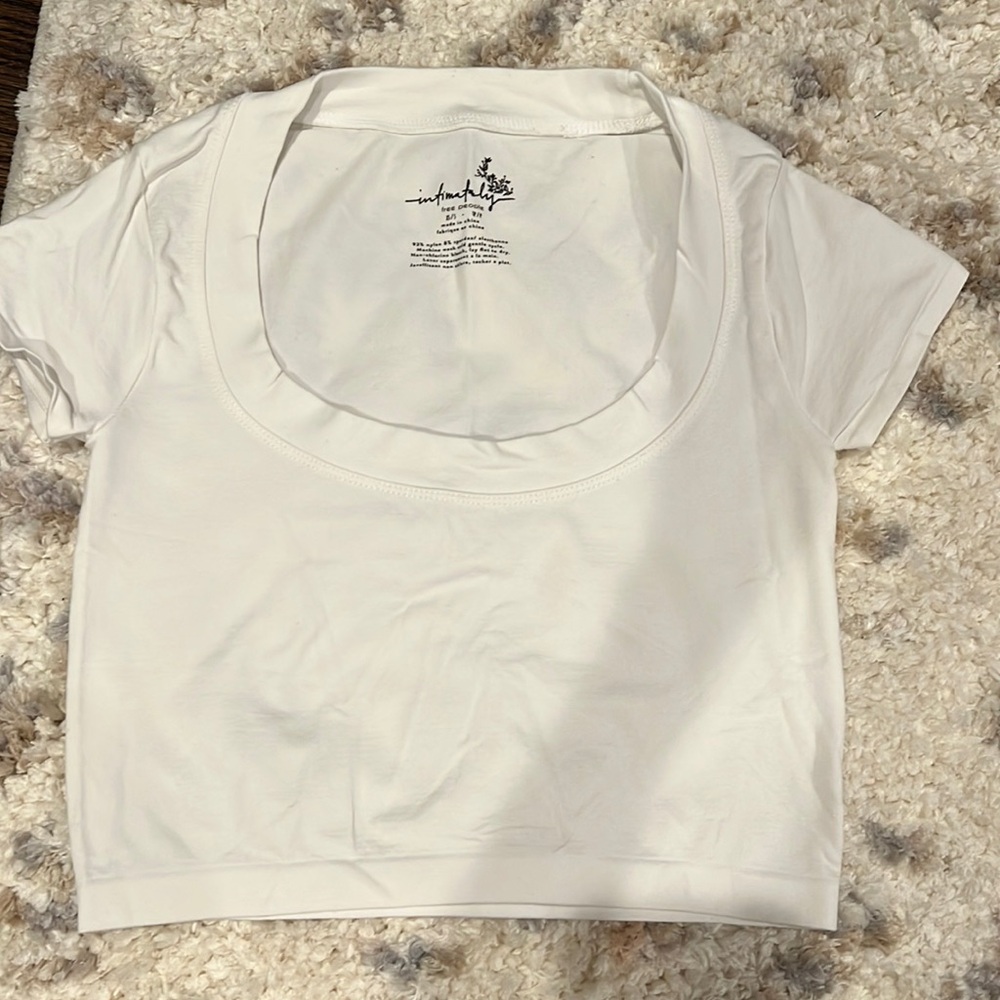Free People Intimately seamless scoop neck crop top xs/s white